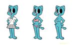  anthro blue blue_body bra breasts cartoon cat cleavage clothed clothing feline female mammal nicole_watterson nipples nude panties pussy queen_of_spew skimpy smile solo tail the_amazing_world_of_gumball underwear 