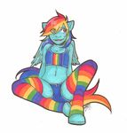  anthrofied deejayhan equine equine_legs female friendship_is_magic hair mammal multi-colored_hair my_little_pony pegasus rainbow_dash_(mlp) rainbow_hair sitting solo wings 