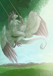  breasts dragon female kyma nature nelty nude solo swing unknown_species wings 