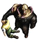  boots brad_vickers camoflauge capcom corpse dead hi_res human looking_at_viewer monster nemesis official_art owned rape_face resident_evil resident_evil_3 standing stitches video_games 