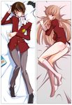  ass bad_id bad_pixiv_id blonde_hair brown_hair choker controller cravat crossdressing dakimakura game_console game_controller glasses handheld_game_console highres kami_nomi_zo_shiru_sekai katsuragi_keima kotoko_(bonne-chance) long_hair multiple_views no_pants otoko_no_ko panties playstation_2 playstation_portable school_uniform socks underwear wig 