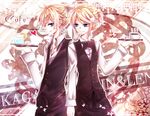  1boy 1girl boy female girl kagamine_len kagamine_rin male picomilk vocaloid waiter waitress 