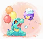  alternate_color balloon drifloon gen_2_pokemon gen_4_pokemon kuo no_humans pokemon pokemon_(creature) shiny_pokemon totodile 