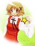  brown_eyes brown_hair hidamari_sketch highres school_uniform short_hair solo star tamaki_(diarie_inaiinaibaa) yuno 