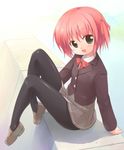  blazer emurin green_eyes jacket legs open_mouth original pantyhose red_hair school_uniform skirt solo 