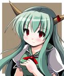  ex-keine fa_no_hito green_hair horn_ribbon horns kamishirasawa_keine long_hair red_eyes ribbon solo touhou 