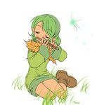  artist_request closed_eyes fairy flute grass instrument saria short_hair solo the_legend_of_zelda the_legend_of_zelda:_ocarina_of_time 