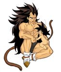  baby black_hair dragon_ball dragonball_z long_hair male male_focus muscle pixiv_thumbnail raditz resized son_goku son_gokuu 