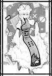  bad_id bad_pixiv_id eyes gap greyscale hat hat_ribbon highres monochrome nitoro-star ribbon road_sign sign solo tabard touhou yakumo_yukari yin_yang 