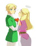  1girl blonde_hair blue_eyes couple elbow_gloves english gloves heart hetero link long_hair muse_(rainforest) pointy_ears princess_zelda the_legend_of_zelda valentine 