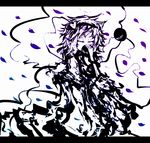  abstract bad_id bad_pixiv_id cherry_blossoms closed_eyes f7(eiki) hair_ornament hairband heart komeiji_satori monochrome petals short_hair solo third_eye touhou 