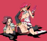  bad_id bad_pixiv_id bike_shorts boots breasts breasts_outside brown_eyes brown_hair clenched_teeth elbow_gloves fingerless_gloves gloves hair_ornament highres hukuisan izayoi_aki jewelry kouzuki_anna large_breasts multicolored_hair multiple_girls necklace nipples no_panties open_clothes open_mouth open_shirt pink_hair pussy pussy_juice shirt shoes short_hair skirt skirt_lift teeth thighhighs torn_bike_shorts torn_clothes tribadism two-tone_hair vibrator yellow_eyes yuri yuu-gi-ou yuu-gi-ou_5d's yuu-gi-ou_zexal 