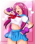  1girl asamiya_athena blush heart highres king_of_fighters numeko open_mouth pink_eyes pink_hair smile snk solo 