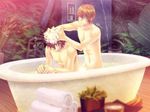  2boys bathing bathtub death_note l l_(death_note) multiple_boys nude shueisha yagami_light yaoi 