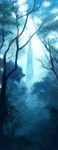  dark fog forest grass nature no_humans original scenery stairs tower tree yuko666 