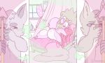  &lt;3 bed bedroom big_butt butt detailed_background effie_the_skunk fart female fur hi_res hybrid lagomorph mammal melee_weapon mephitid multicolored_fur pastelassz pink_fur pink_theme polearm rabbit skunk sleeping spear two_tone_fur weapon white_fur 