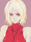  428 bad_id bad_pixiv_id bare_shoulders blonde_hair canaan canaan_(character) collarbone looking_at_viewer necktie oekaki ra1kn serious short_hair simple_background sleeveless solo turtleneck upper_body 