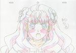 :o artist_request blush child color_trace earrings flower highres jewelry long_hair macross macross_frontier macross_frontier:_sayonara_no_tsubasa production_art sheryl_nome sketch solo 