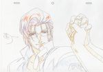  artist_request color_trace fist_bump glasses highres jacket macross macross_frontier macross_frontier:_sayonara_no_tsubasa male_focus mikhail_buran pointy_ears production_art s.m.s. short_hair sketch 