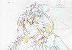  artist_request color_trace hair_ornament highres macross macross_frontier macross_frontier:_sayonara_no_tsubasa microphone music production_art ranka_lee short_hair singing sketch solo 