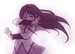  akemi_homura anmitsu_(magenta) black_hair hairband long_hair magical_girl mahou_shoujo_madoka_magica parody pose purple_eyes solo soul_gem steins;gate 