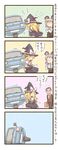  2girls 4koma animal_ears blonde_hair bow braid capelet car comic crossover error grey_hair ground_vehicle hair_bow hat kirisame_marisa long_hair motor_vehicle mouse_ears mr_bean mr_bean_(character) multiple_girls nazrin open_mouth parody reliant_robin short_hair skirt smile touhou translated witch_hat zuizou 