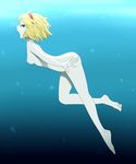  alice_margatroid barefoot blonde_hair blue_eyes breasts freediving hairband highres nipples nude open_mouth small_breasts solo swimming touhou ume_(noraneko) underwater 
