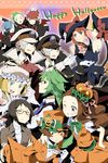  6+boys alternate_costume animal_ears bel_(pokemon) cheren_(pokemon) corn_(pokemon) dent_(pokemon) fangs fuuro_(pokemon) gloves halloween happy_halloween hat jack-o'-lantern kamitsure_(pokemon) kudari_(pokemon) mimoza multiple_boys multiple_girls n_(pokemon) necktie nobori_(pokemon) peaked_cap pod_(pokemon) pokemon pokemon_(game) pokemon_bw pumpkin top_hat touko_(pokemon) touya_(pokemon) uniform witch_hat 