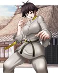  breasts capcom dougi gi huge_breasts japanese karate large_breasts makoto makoto_(street_fighter) mokusa scarf short_hair street_fighter street_fighter_iii street_fighter_iii:_3rd_strike tomboy 