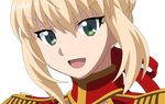  absurdres blonde_hair carnival_phantasm fate/extra fate_(series) green_eyes highres nero_claudius_(fate) nero_claudius_(fate)_(all) open_mouth solo straywolf 