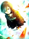  black_coat_(kingdom_hearts) black_hair cloak gloves highres kingdom_hearts kingdom_hearts_358/2_days short_hair slee solo spoilers xion_(kingdom_hearts) 