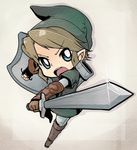 ajisa_ame bad_id bad_pixiv_id blonde_hair blue_eyes hat holding holding_sword holding_weapon left-handed link male_focus pointy_ears shield solo sword the_legend_of_zelda the_legend_of_zelda:_twilight_princess weapon 