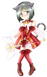  animal_ears bad_id bad_pixiv_id blush cat_ears cat_tail crossdressing fate/stay_night fate/zero fate_(series) green_eyes green_hair kaleido_ruby magical_girl male_focus otoko_no_ko short_hair solo syou61k tail toosaka_rin wand waver_velvet 