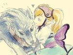  agitha blonde_hair chikuwa_(rinka) closed_eyes gloves gothic_lolita heart hug link link_(wolf) lolita_fashion pointy_ears sketch smile the_legend_of_zelda the_legend_of_zelda:_twilight_princess twintails wolf 