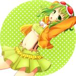  bad_id bad_pixiv_id breasts dorara goggles goggles_on_head green_eyes green_hair gumi headphones jacket medium_breasts megpoid_(vocaloid3) midriff navel shirt short_hair skirt solo suspenders taut_clothes taut_shirt underboob vocaloid 