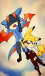  cloud cosplay pikachu pokemon sky team_fortress_2 the_engineer the_soldier wings 