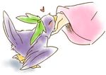  ^_^ bird blush bow chin_tickle closed_eyes eromame hair_bow heart komeiji_satori reiuji_utsuho reiuji_utsuho_(bird) touhou wings 