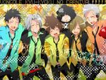  basil_(katekyo_hitman_reborn!) black_hair brown_hair closed_eyes danemaru gokudera_hayato headset katekyo_hitman_reborn! lambo male_focus multiple_boys necktie open_mouth sasagawa_ryohei sawada_tsunayoshi silver_hair smile yamamoto_takeshi 