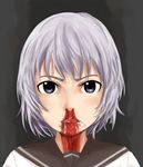  andrew_wk blood blood_on_face drawfag i_get_wet ikeda_chitose nosebleed parody short_hair white_hair yuru_yuri 