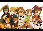  5boys :d :q animal_ears arms_behind_head bell blonde_hair blue_eyes blue_hair brother_and_sister brothers brown_eyes brown_hair cat_ears cosplay death_(entity) digimon digimon_adventure fairy fang ghost gloves grim_reaper halloween hat ishida_yamato izumi_koushirou jack-o'-lantern jingle_bell kido_jou letterboxed long_hair mask midriff mimxxpk multiple_boys multiple_girls mummy navel one_eye_closed open_mouth pointy_ears pumpkin red_eyes scarf scythe short_hair siblings smile tachikawa_mimi tail takaishi_takeru takenouchi_sora tongue tongue_out torn_clothes vampire werewolf whiskers witch witch_hat wolf_ears wolf_tail yagami_hikari yagami_taichi 