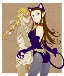  androgynous animal_ears ass bad_id bad_pixiv_id bandages bell blonde_hair blue_eyes braid brown_hair dual_persona halloween long_hair multiple_girls pantyhose pointy_ears princess_zelda purple_legwear red_eyes reverse_trap saiba_(henrietta) sheik tail the_legend_of_zelda the_legend_of_zelda:_ocarina_of_time the_legend_of_zelda:_twilight_princess 