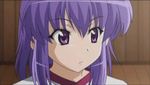  animated animated_gif ball fujino_shion gym gym_uniform hatsu_inu in_the_face lowres non-web_source purple_eyes purple_hair volleyball 