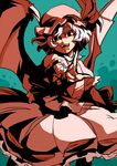  bad_id bad_pixiv_id bat_wings blue_hair hat hounori nail_polish open_mouth outstretched_arm outstretched_hand red_eyes remilia_scarlet short_hair skirt skirt_set solo tongue tongue_out touhou wings wrist_cuffs 
