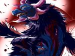  fur gen_5_pokemon hydreigon malamin multiple_heads no_humans pokemon pokemon_(creature) red_eyes sharp_teeth tears teeth 