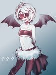  ? fang midriff pale_skin personification pokemon short_hair solo standing white_hair wings woobat 