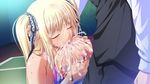  blonde_hair blush breast_grab breasts cum cum_explosion cum_in_mouth cum_on_body cum_on_breasts cum_on_hair cum_on_upper_body cumdrip ejaculation fellatio grabbing kyonyuu_majo large_breasts nipples oral paizuri penis tenma_cecile twintails waffle 