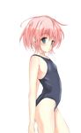  441 bad_id bad_pixiv_id blue_eyes highres one-piece_swimsuit original pink_hair school_swimsuit short_hair solo swimsuit transparent_background 