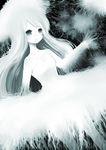  ayu_(mog) bad_id bad_pixiv_id bubble grey_eyes highres jellyfish monochrome open_mouth original personification solo tears underwater 