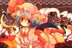  bat_wings blue_hair blush bow dress hat highres nanahamu red_eyes remilia_scarlet ribbon short_hair smile solo touhou wings 