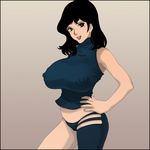  black_hair breasts highres large_breasts lipstick lupin_iii makeup mine_fujiko rapanda short_hair smile tms_entertainment 